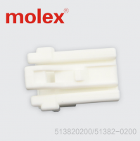 MOLEX 51382-0200/513820200/51382 2.00mm Pitch MicroClasp Wire-to-Board Receptacle Housing, Positive Lock, Single Row, 2 Circuits, White