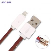 FOCUSES Premium 3.28ft/1.0m Leather Quick Charging Cable For IPhone