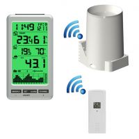 Wireless Rain Gauge Weather Station with Temperature and Humidity Sensor