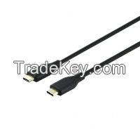 Molding Type USB2.0 Type C to Type C Cable with Black PVC Jacket