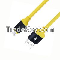 Metal Case TPE Jacket USB to Micro USB Charge and Data Transmission Cable for Mobile Phone