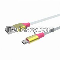 Double sides USB2.0 A to Micro USB Data Cable with Metal Case for Mobile Phone Cable
