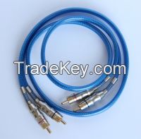 2 RCA Male to 2RCA Male Cable with Metal Spring