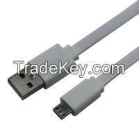 USB2.0 A Male to Micro USB Male Noodle Cable with PVC Molding Type