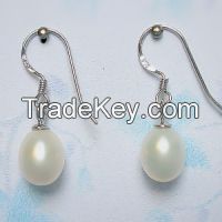 925 Silver Drop Freshwater Cultured Pearl Earrings (ER1440)