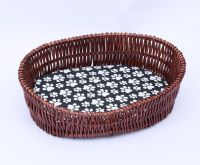 Giliglue Wicker Dog Basket for Pet Sleeping XL