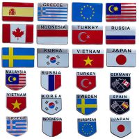 Aluminum sticker european sweden indonesia turkey vietnam canada Flag Emblem Badge Decal Truck Auto Motor Car universal Sticker