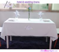 240 by 240cm white plain cotton tablecloths for rectangle table decorations in banquets, events