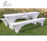 white spandex stretch bench cover garden furniture sets for rectangle beer table and bench in Germany