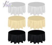 seamless iron-free white round table cloths for banquet round tables