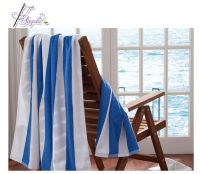 100 by 180cm blue stripe pool towels, blue swimming towels, striped towels for hotels, spas