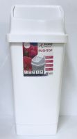 New 59lt Push Top Bin - White