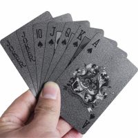 Waterproof Black Playing Cards Plastic 3D Embossing Poker Cards