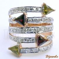 Gemstone Diamond Ladies Ring