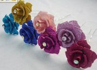 Sell rose hair pins in various colors