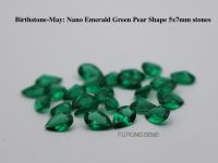 Loose Nano Emerald  Green stones Pear Shape Nano Crystal Gemstones