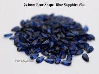 Pear shape Corundum Gemstone Synthetic blue sapphire stone Lab created  #34 color stone