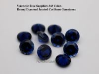 Corundum Gemstone Synthetic blue sapphire stone Lab created  Round brilliant cut Corundum