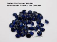 Whole Corundum Gemstone Lab created blue Corundum Round Brilliant Diamond Cut