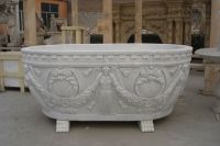 Beautiful hand carved marble bathtub
