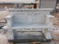 Beautiful hand carved garden stone bench