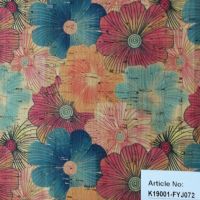 cork textile for apparel floral glitter cork fabric for garment