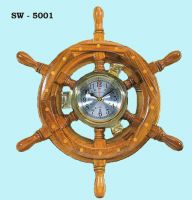 Ship Wheel with clock