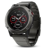 Garmin Fenix 5X Sapphire GPS Watch, Slate Gray with Metal Band