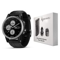 Garmin Fenix 5S Plus GPS Watch Wearable4U Silver w/ Black Band