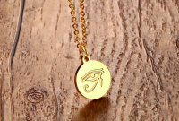 Stainless Steel Golden Eye Pendant Necklace