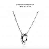 Stainless Steel Triple Color Rings Pendant Necklace