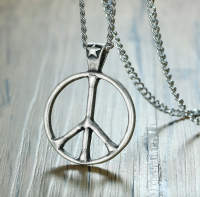 Stainless Steel Peace Pendant Necklace