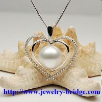 Sell White Pearl Pendants Yellow Gold Diamonds Wedding Jewelry Heart