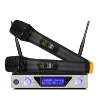 sell UHF dual handheld wireless microphone for karaoke KTV speaker