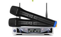 Hot UHF Dual Wireless Microphone MU-898 LCD Display for Sound card stu
