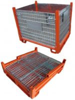 Foldable collapsible stackable stacking heavy duty steel pallet stillage storage logistic transportation cage container box made in China