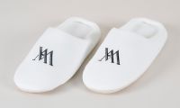 Eliya white waffle high quality cheap custom hotel slippers