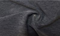 Polyester poly spandex heather grey yarn dyed single jersey brushed stretch weft knitted sportswear elastic cotton feeling fabric