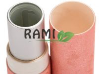 Rami Bio-degradable OEM white cardboard CMYK printing hot foil box cosmetic packaging lipstick paper tube