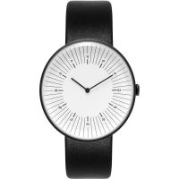 Minimalist Genuine leather with white dial unisex quartz analog watch