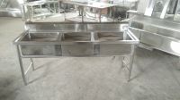 supply stainless steel 3 bowls sink