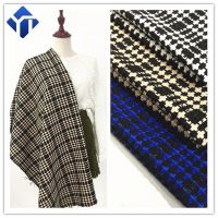 Customized multi-color polyester viscose  tweed  plaid fabric  for women suit