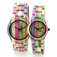 Coloful Bamboo Couple Watch Custom Logo Wooden Wrist Watch With Japan Movt Quartz Watch