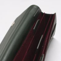 Leather Clutch for Passport and Boarding Pass - Green