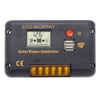ECO-WORTHY 20A Solar Panel Battery Regulator Dual USB 12V/24V LCD Char