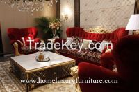 Luxury Classic fabric sofa Royal date sofa coffee table living room sets made in china