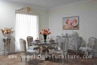 Luxury Classic Antique Silver Dining Room Set Dining Room Furniture Wooden Dinig Table and Chairs