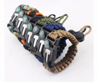 Custom mental logo adjustable survival Paracord Bracelet for friendship bracelet men charms