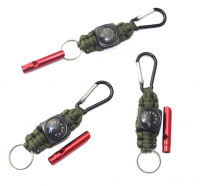 Hot sales emergency military survival gear kit travel outdoor survival paracord keychain