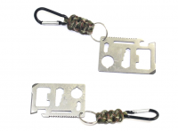 Outdoor Bright survival tool card paracord keychain with Survival Camping